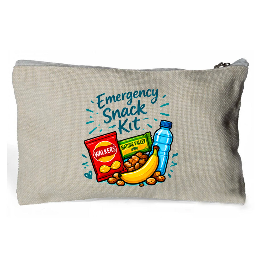 Emergency Snack Kit - Linen Zip Handy Bag 15 x 24cm  (no contents)