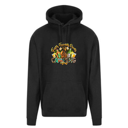 Unisex PRO RTX RX350 - Ultimate Comfort Pro Hoodie with Brushed Fleece with "Fire Friends Drinks crew" Graphic (Various Sizes)