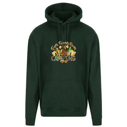 Unisex PRO RTX RX350 - Ultimate Comfort Pro Hoodie with Brushed Fleece with "Fire Friends Drinks crew" Graphic (Various Sizes)