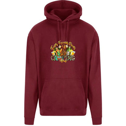 Unisex PRO RTX RX350 - Ultimate Comfort Pro Hoodie with Brushed Fleece with "Fire Friends Drinks crew" Graphic (Various Sizes)