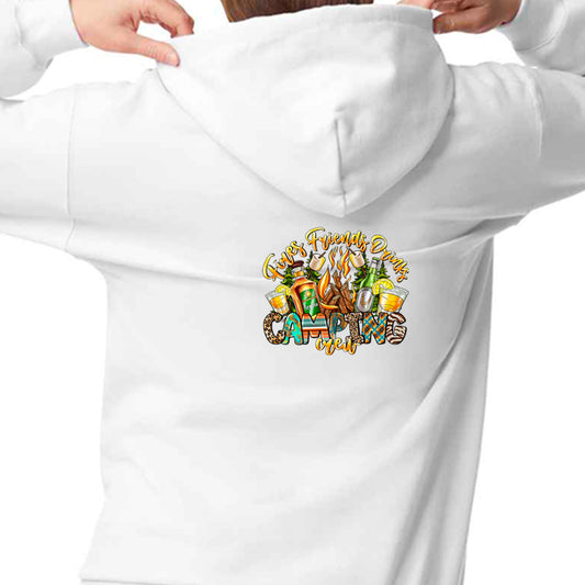 Unisex PRO RTX RX350 - Ultimate Comfort Pro Hoodie with Brushed Fleece with "Fire Friends Drinks crew" Graphic (Various Sizes)