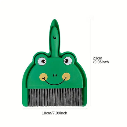 Portable Mini Cleaning Brush and Dustpan Set -  Frog Design