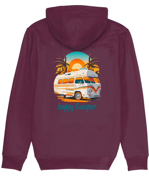 Hoodie: Unisex Gildan SoftStyle Hoodie with "Happy Camper" on (Various colours & sizes available)