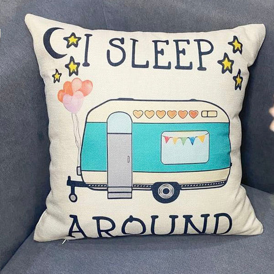 Cushion: " I sleep around" Caravan Cushion & cover