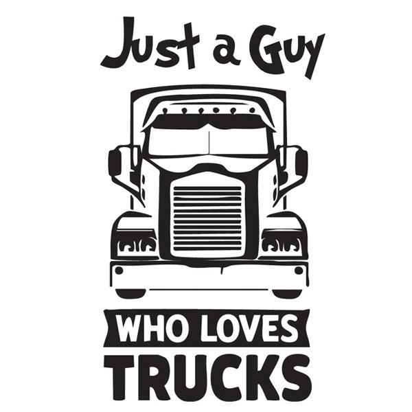 Just A Guy Who Loves Trucks Vehicle Sticker x1 (2 size options available)