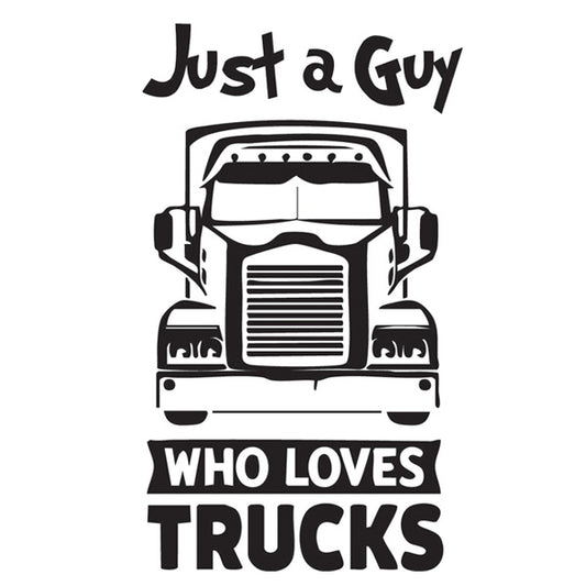 Just A Guy Who Loves Trucks Vehicle Sticker x1 (2 size options available)