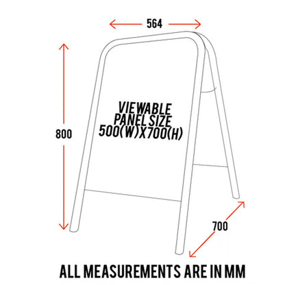 Custom Large A Board Pavement Sign Outdoor Street Advertising Display (500 x 700mm)