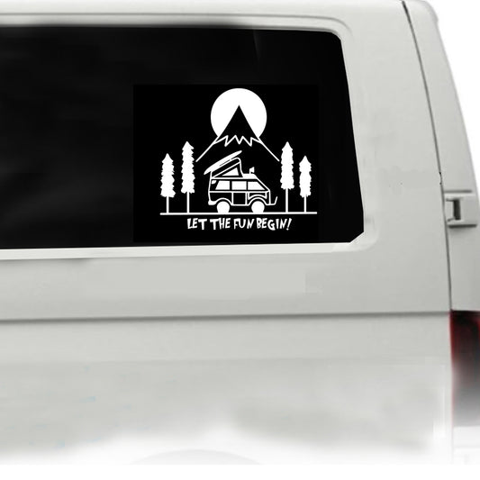 Sticker: "Let the Fun Begin" Vehicle Graphic 200mm length