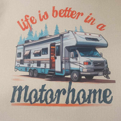 "Life is Better in A Motorhome" Premium Unisex Crew Neck Soft Cotton T-Shirt (Various colours & Sizes)