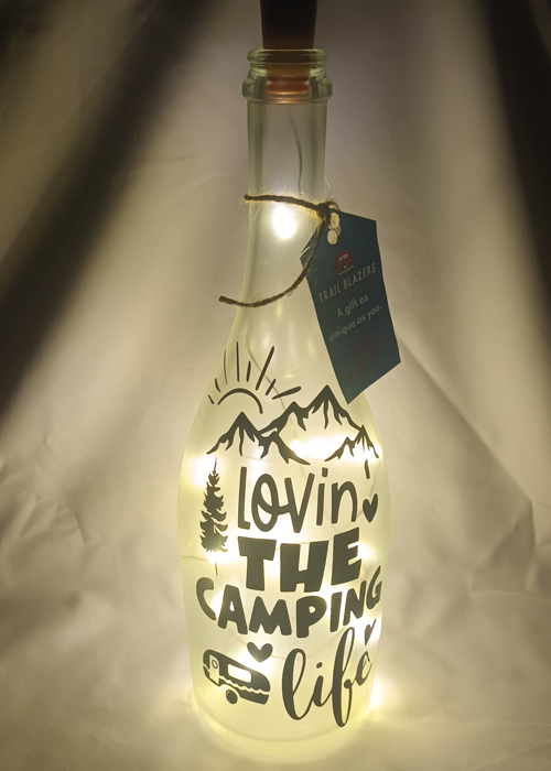 SALE - Stunning LED-lit decorative bottle designed specifically for happy campers. Was £5.99