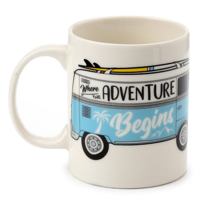 Mug: Volkswagen VW T1 Camper Bus Surf Begins Porcelain Mug