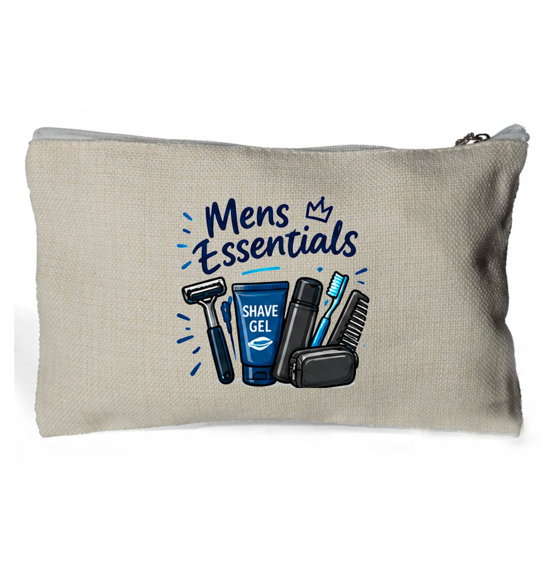 Men's Essentials - Linen Zip Handy Bag 15 x 24cm  (no contents)