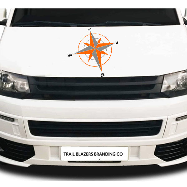 Double Coloured Big Compass Logo Vehicle Sticker x1 off (2 size options available single or pairs)