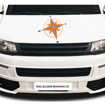 Double Coloured Big Compass Logo Vehicle Sticker x1 off (2 size options available single or pairs)