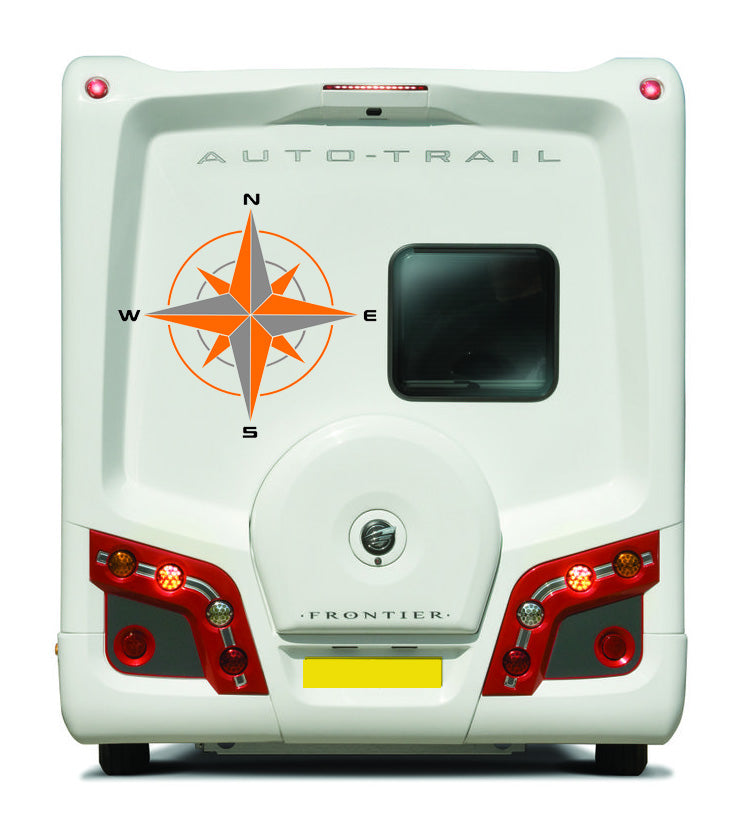 Double Coloured Big Compass Logo Vehicle Sticker x1 off (2 size options available single or pairs)