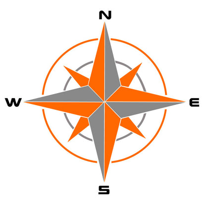 Double Coloured Big Compass Logo Vehicle Sticker x1 off (2 size options available single or pairs)