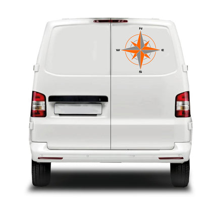 Double Coloured Big Compass Logo Vehicle Sticker x1 off (2 size options available single or pairs)
