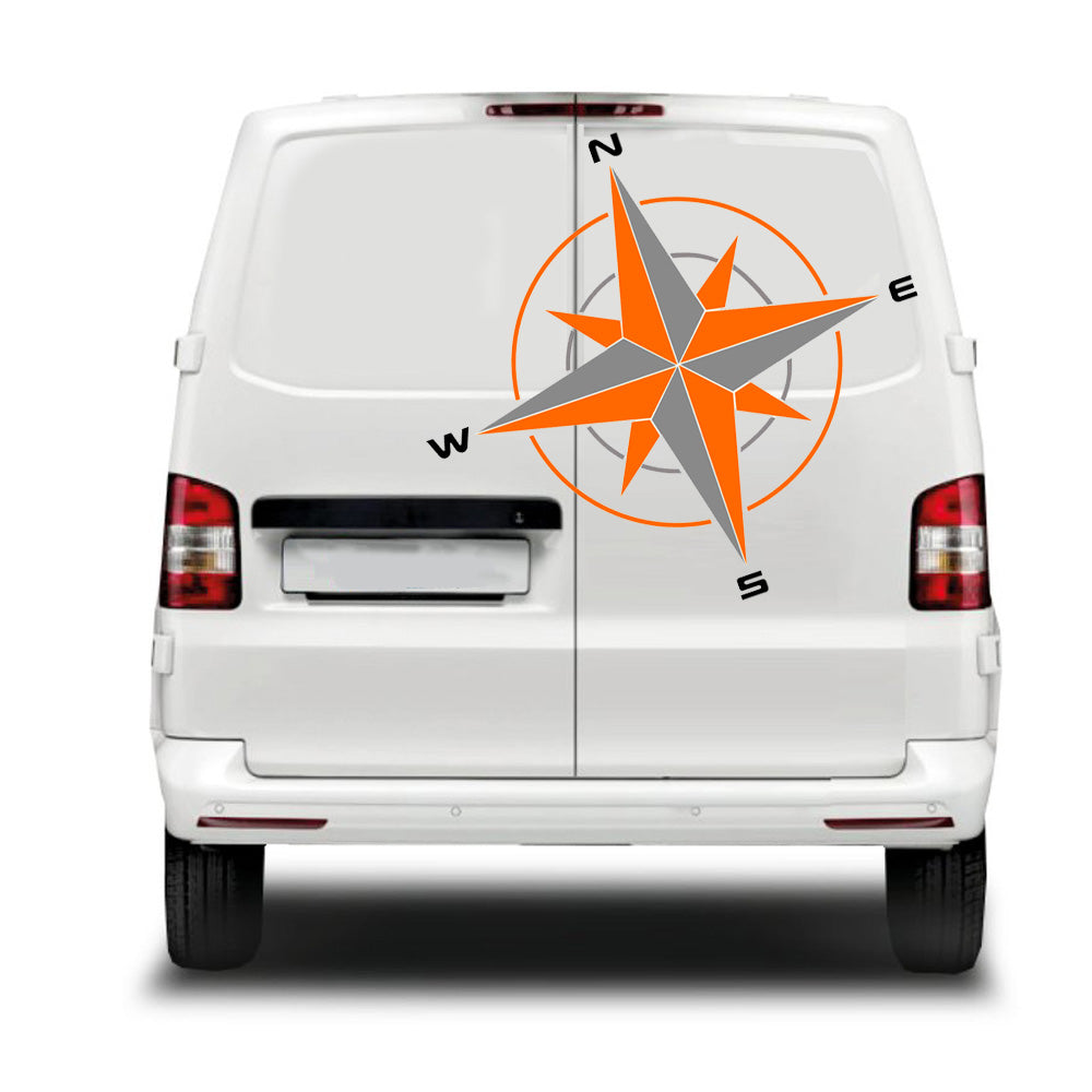 Double Coloured Big Compass Logo Vehicle Sticker x1 off (2 size options available single or pairs)