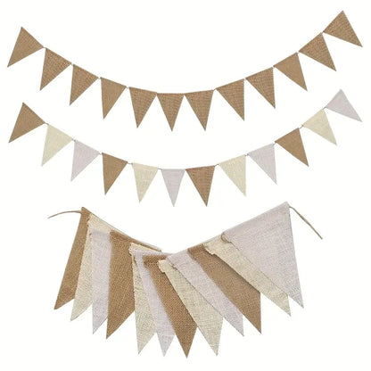4m natural Linen coloured Pennant Flags Banner