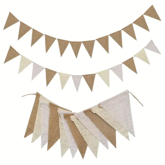 4m natural Linen coloured Pennant Flags Banner