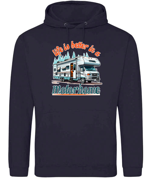 Hoodie: Unisex Gildan SoftStyle Hoodie with "Life is better in a motorhome" on (Various colours & sizes available) (Copy)