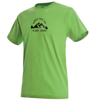 "Always Take The Scenic Route" Premium Unisex Crew Neck Soft Cotton T-Shirt (Various colours & Sizes)