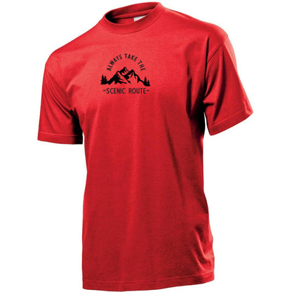 "Always Take The Scenic Route" Premium Unisex Crew Neck Soft Cotton T-Shirt (Various colours & Sizes)