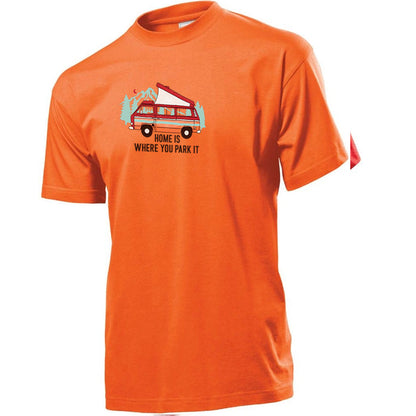 "Home Is Where You Park It" Premium Unisex Crew Neck Soft Cotton T-Shirt (Various colours & Sizes)