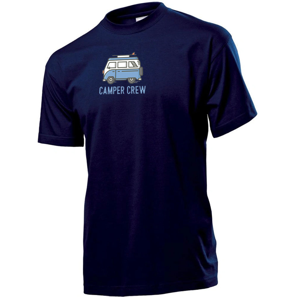 "Blue Camper Van Crew" Premium Unisex Crew Neck Soft Cotton T-Shirt (Various colours & Sizes)