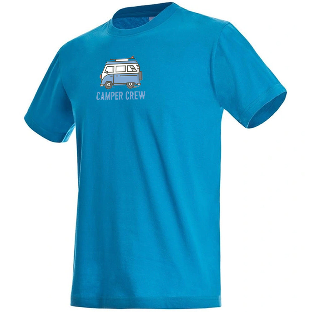 "Blue Camper Van Crew" Premium Unisex Crew Neck Soft Cotton T-Shirt (Various colours & Sizes)