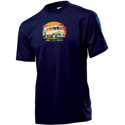 "Retro One Life Live It" Premium Unisex Crew Neck Soft Cotton T-Shirt (Various colours & Sizes)