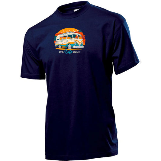 "Retro One Life Live It" Premium Unisex Crew Neck Soft Cotton T-Shirt (Various colours & Sizes)