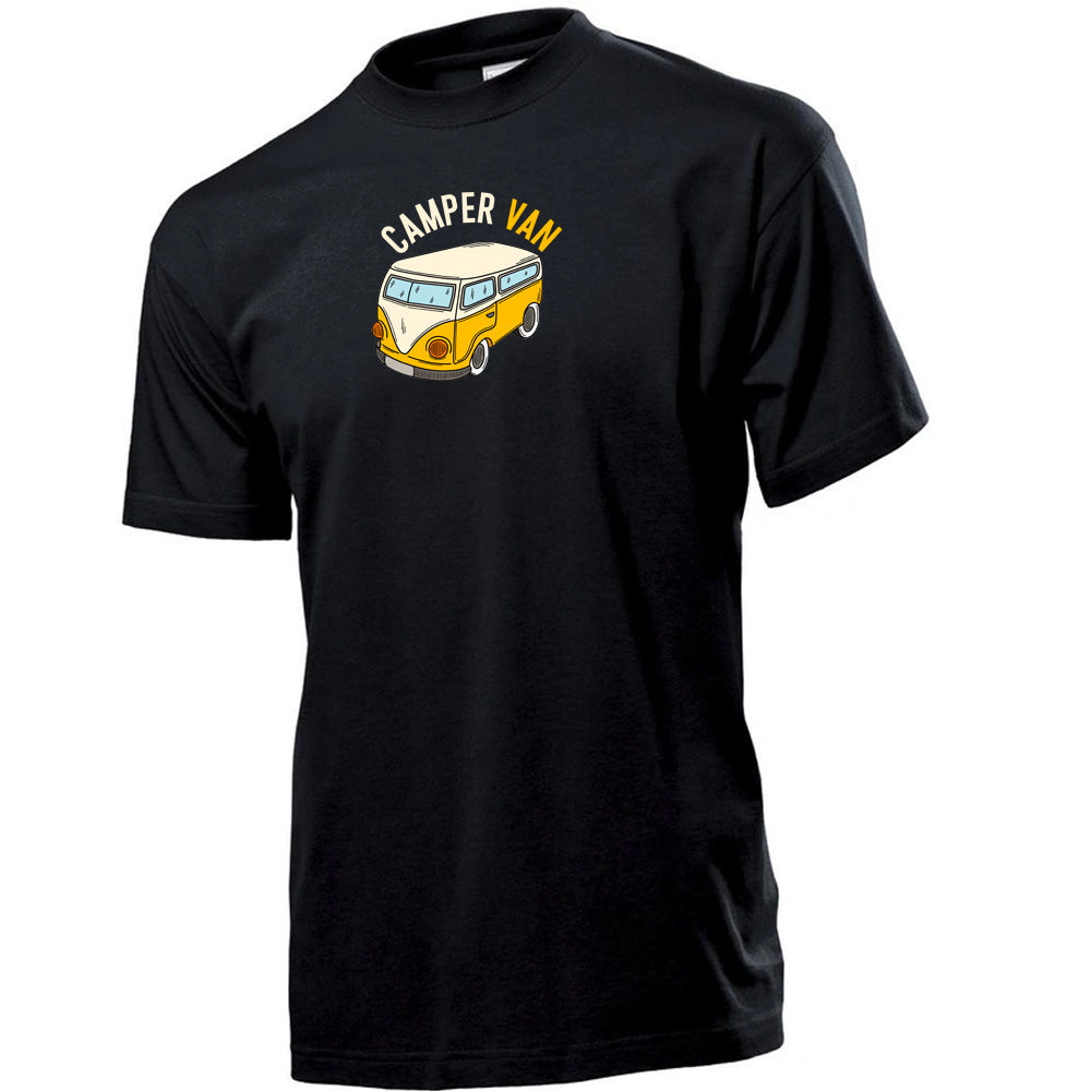 "Yellow Campervan" Premium Unisex Crew Neck Soft Cotton T-Shirt (Various colours & Sizes)
