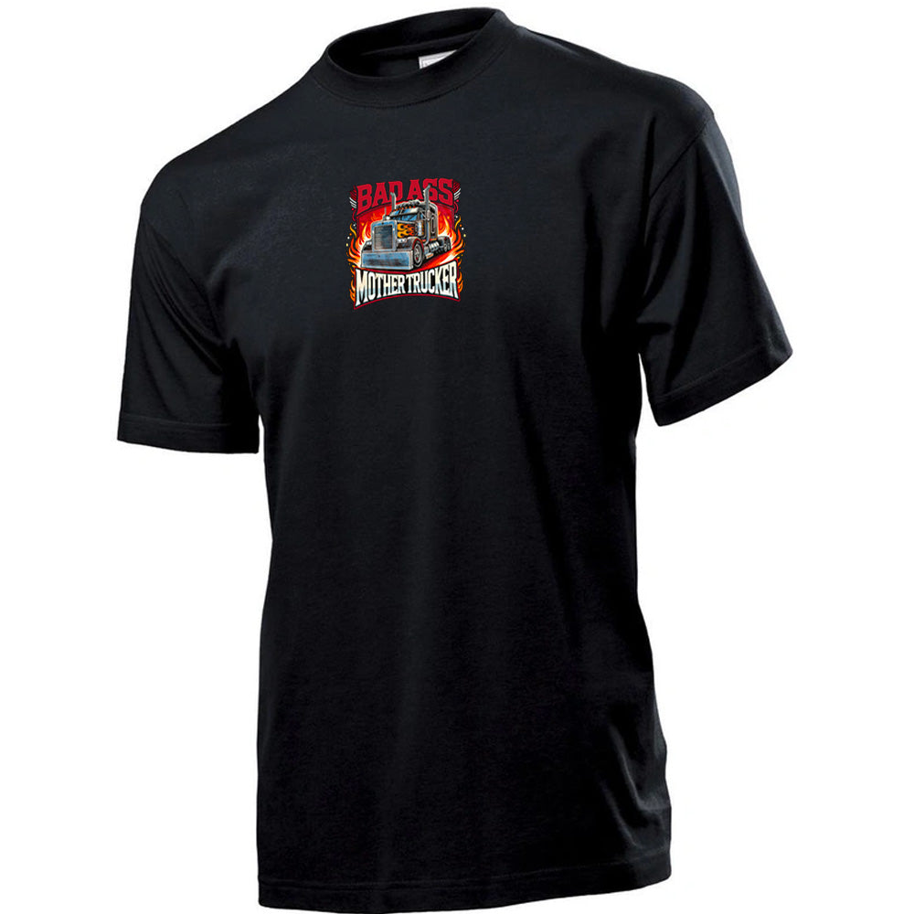 "Badass Mother Trucker" Premium Unisex Crew Neck Soft Cotton T-Shirt (Various colours & Sizes)