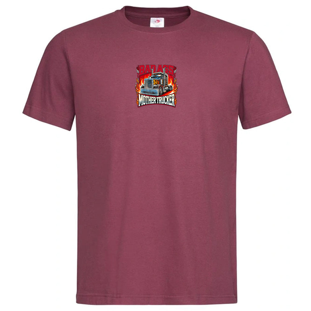 "Badass Mother Trucker" Premium Unisex Crew Neck Soft Cotton T-Shirt (Various colours & Sizes)