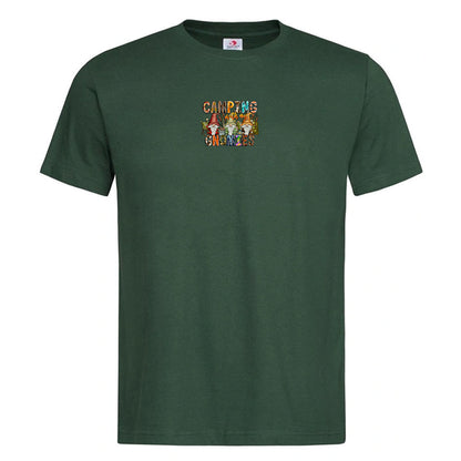 "Camping With My Gnomies" Premium Unisex Crew Neck Soft Cotton T-Shirt (Various colours & Sizes)