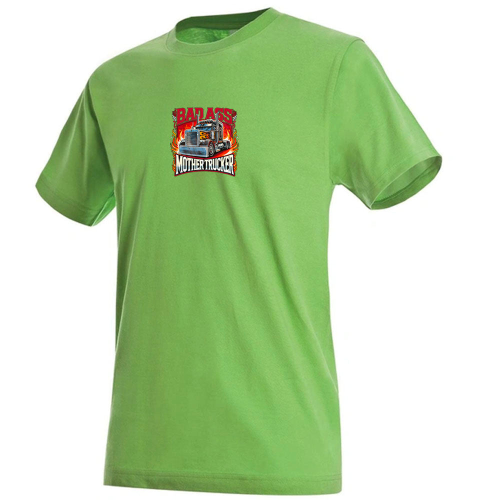 "Badass Mother Trucker" Premium Unisex Crew Neck Soft Cotton T-Shirt (Various colours & Sizes)
