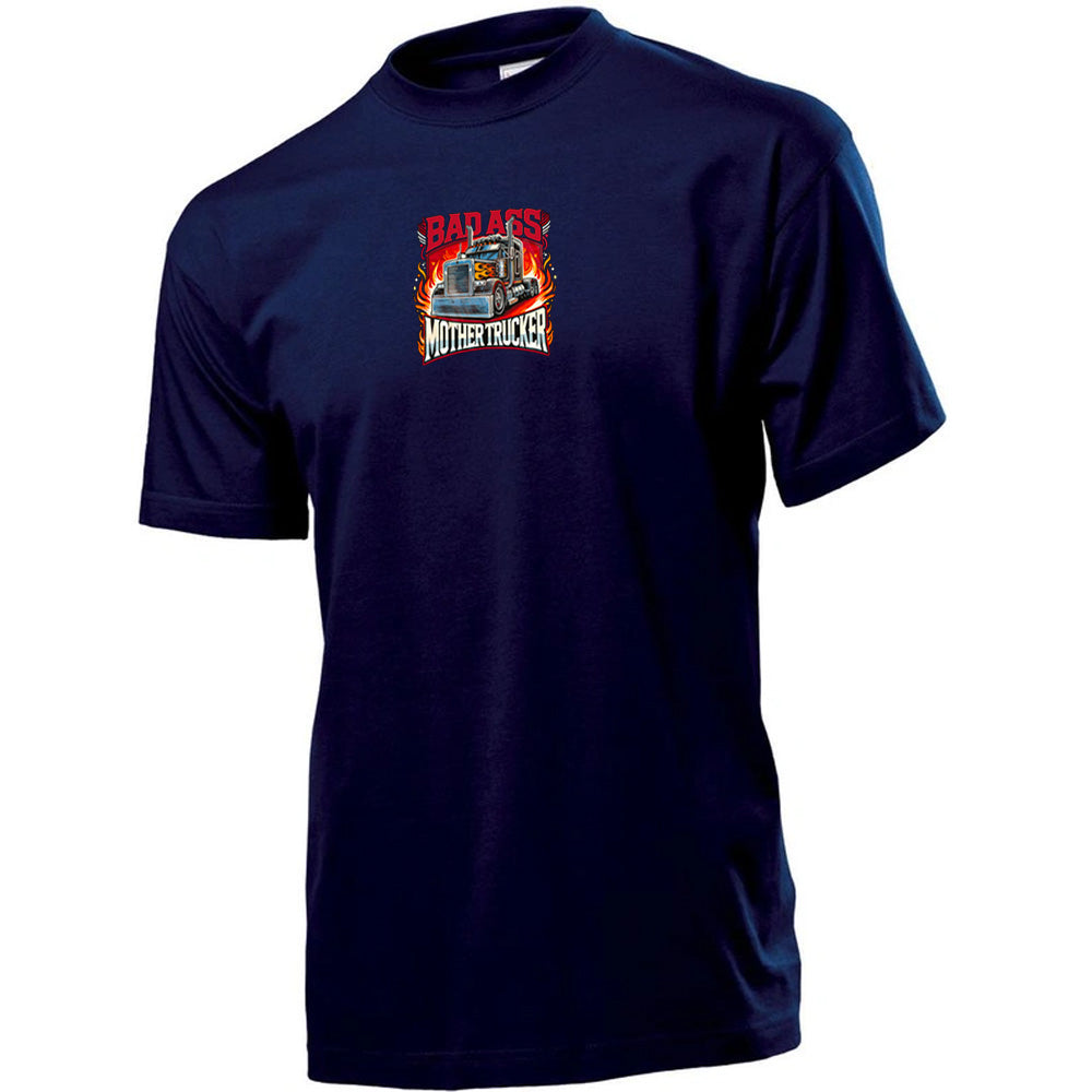 "Badass Mother Trucker" Premium Unisex Crew Neck Soft Cotton T-Shirt (Various colours & Sizes)