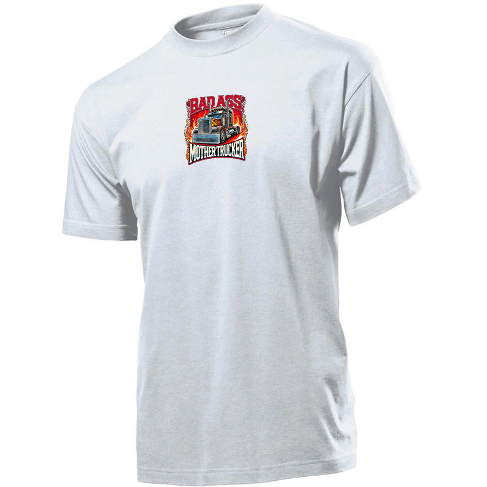 "Badass Mother Trucker" Premium Unisex Crew Neck Soft Cotton T-Shirt (Various colours & Sizes)