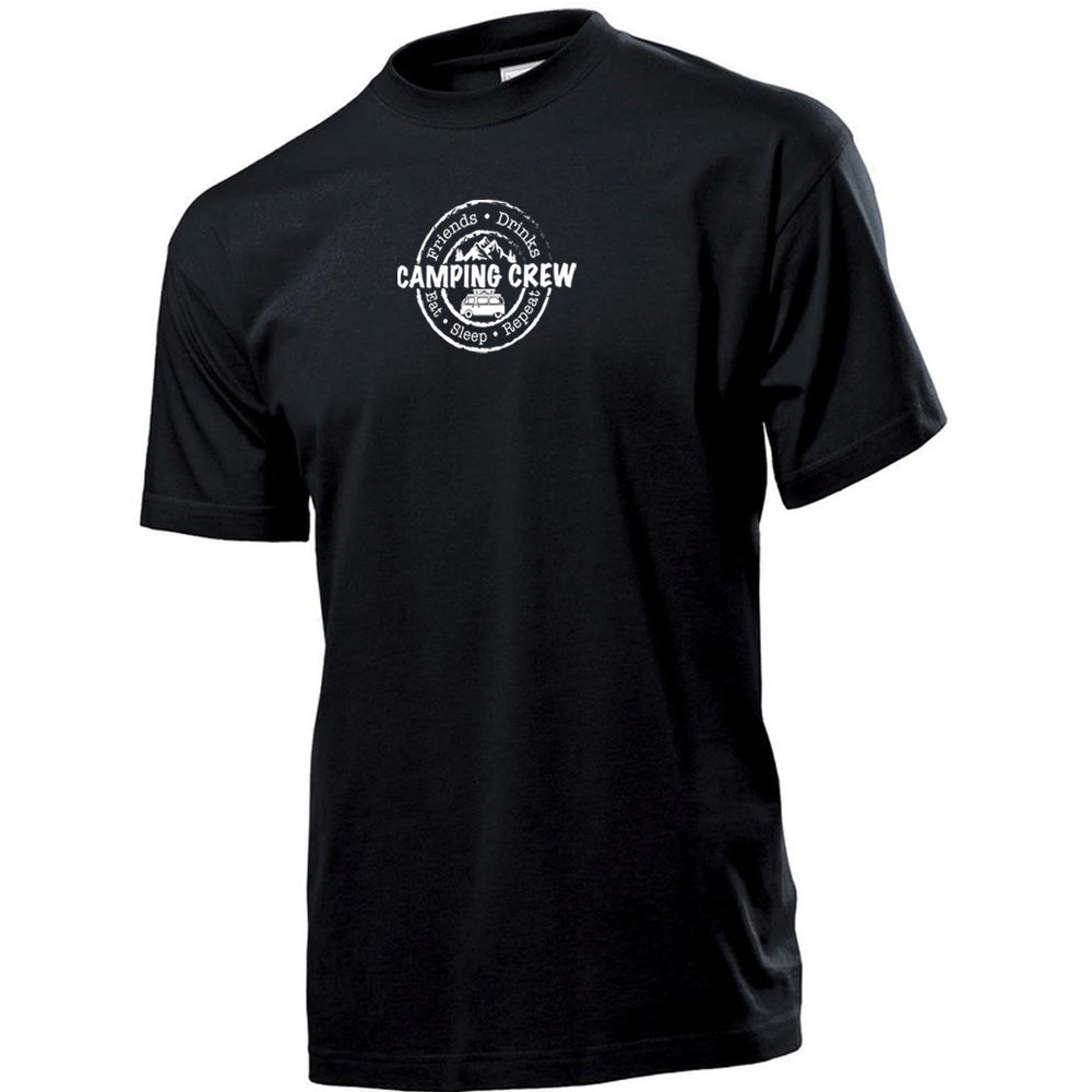 "Camping Crew Graphic" Premium Unisex Crew Neck Soft Cotton T-Shirt (Various colours & Sizes)