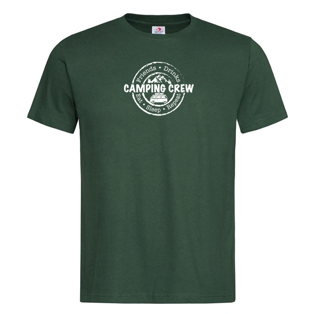 "Camping Crew Graphic" Premium Unisex Crew Neck Soft Cotton T-Shirt (Various colours & Sizes)
