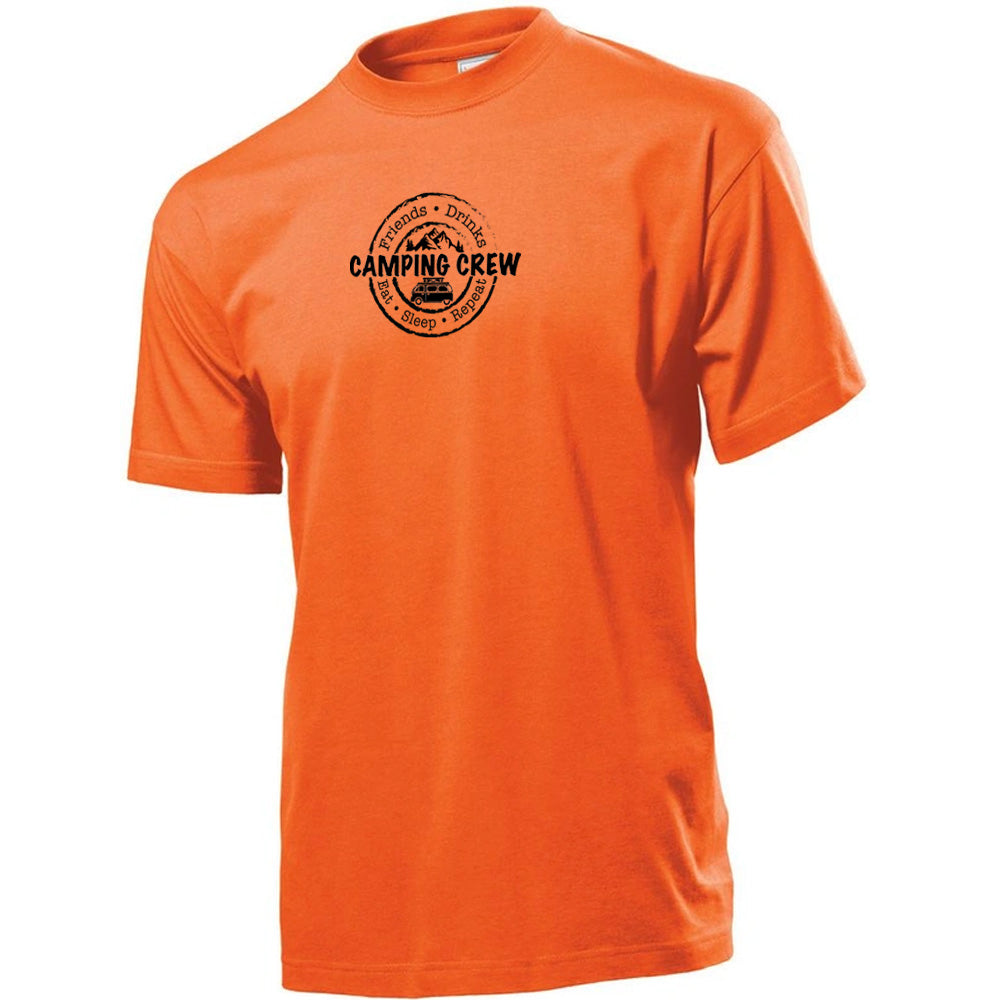 "Camping Crew Graphic" Premium Unisex Crew Neck Soft Cotton T-Shirt (Various colours & Sizes)