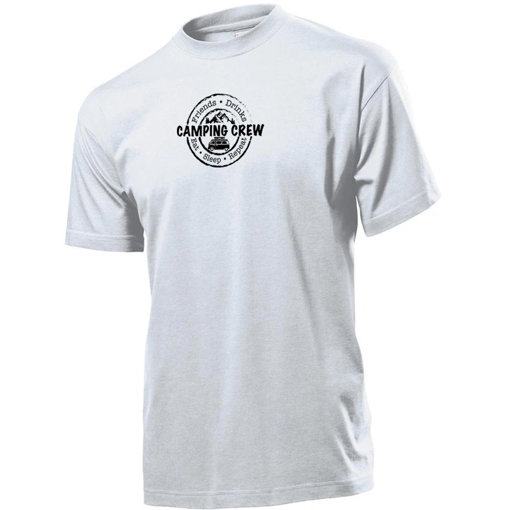 "Camping Crew Graphic" Premium Unisex Crew Neck Soft Cotton T-Shirt (Various colours & Sizes)
