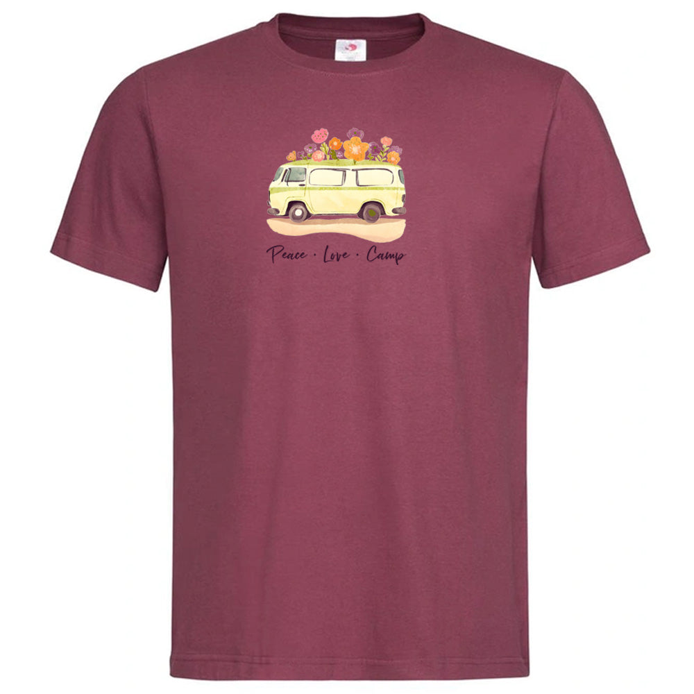 "Peace Love Camp" Premium Unisex Crew Neck Soft Cotton T-Shirt (Various colours & Sizes)