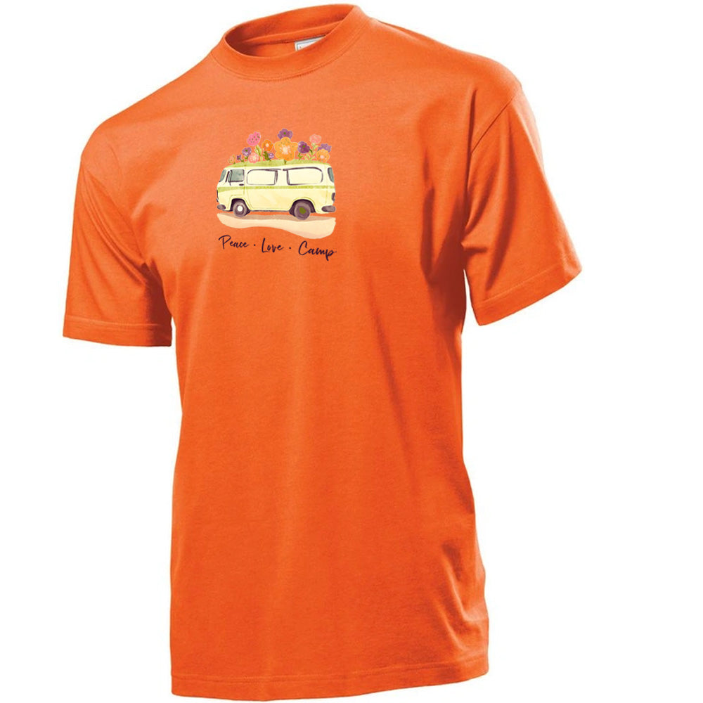 "Peace Love Camp" Premium Unisex Crew Neck Soft Cotton T-Shirt (Various colours & Sizes)