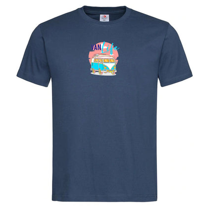 Premium Unisex Crew Neck Soft Cotton T-Shirt "Vanlife Neon" (Various colours & Sizes)