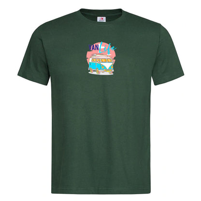 Premium Unisex Crew Neck Soft Cotton T-Shirt "Vanlife Neon" (Various colours & Sizes)