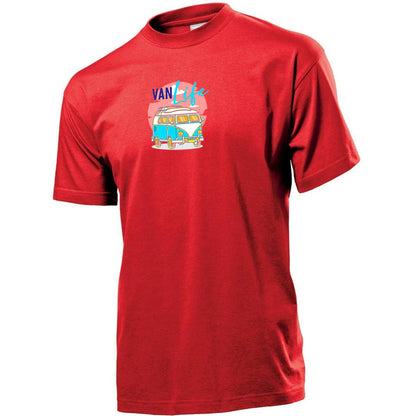 Premium Unisex Crew Neck Soft Cotton T-Shirt "Vanlife Neon" (Various colours & Sizes)