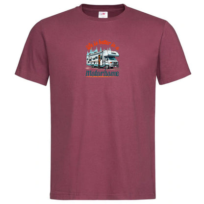 "Life is Better in A Motorhome" Premium Unisex Crew Neck Soft Cotton T-Shirt (Various colours & Sizes)