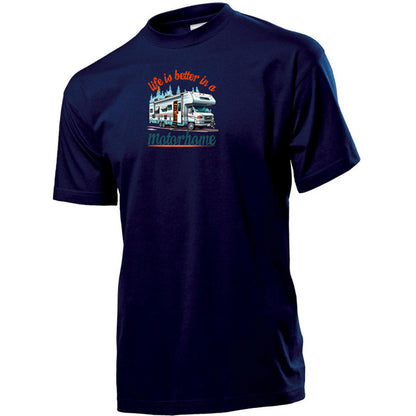 "Life is Better in A Motorhome" Premium Unisex Crew Neck Soft Cotton T-Shirt (Various colours & Sizes)